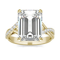 5.25 CTW DEW Emerald Forever One™ Moissanite Signature Twist Engagement Ring