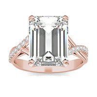 5.25 CTW DEW Emerald Forever One™ Moissanite Signature Twist Engagement Ring