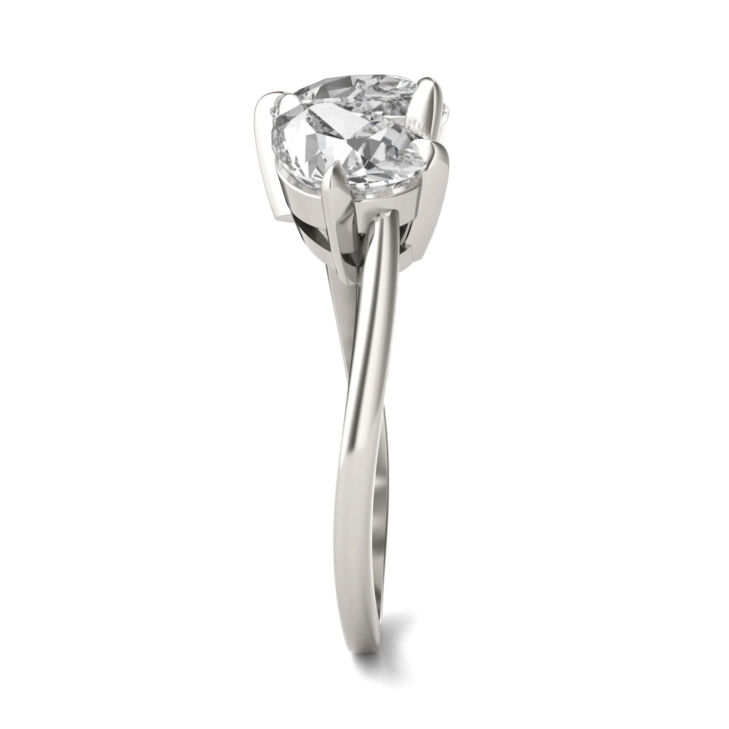 3.60 CTW DEW Pear Forever One™ Moissanite Bypass Toi et Moi Ring