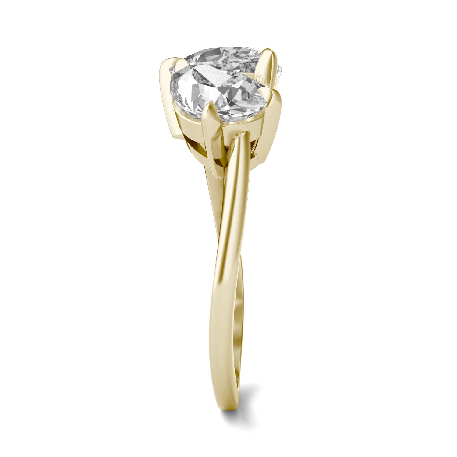 3.60 CTW DEW Pear Forever One™ Moissanite Bypass Toi et Moi Ring
