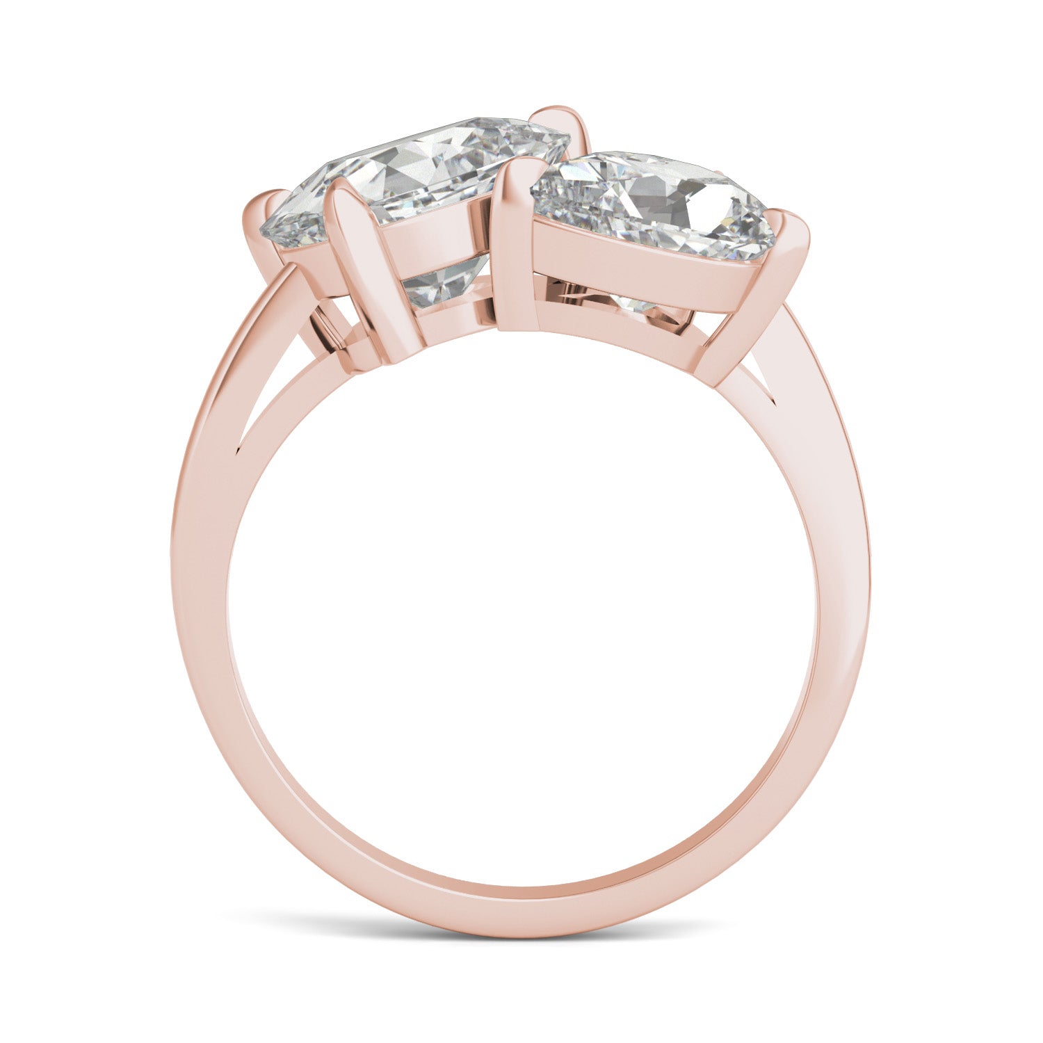 3.60 CTW DEW Pear Forever One™ Moissanite Bypass Toi et Moi Ring