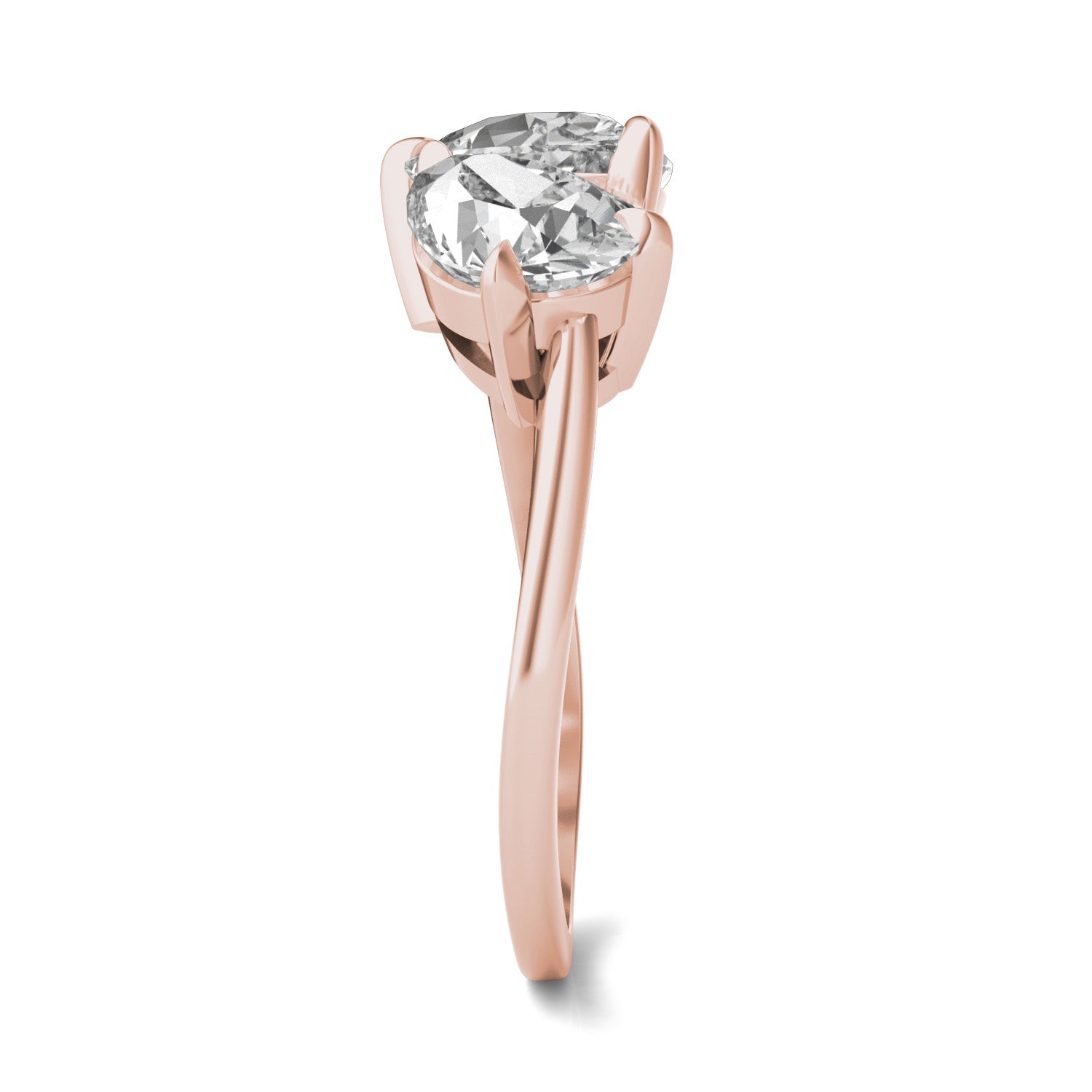 3.60 CTW DEW Pear Forever One™ Moissanite Bypass Toi et Moi Ring