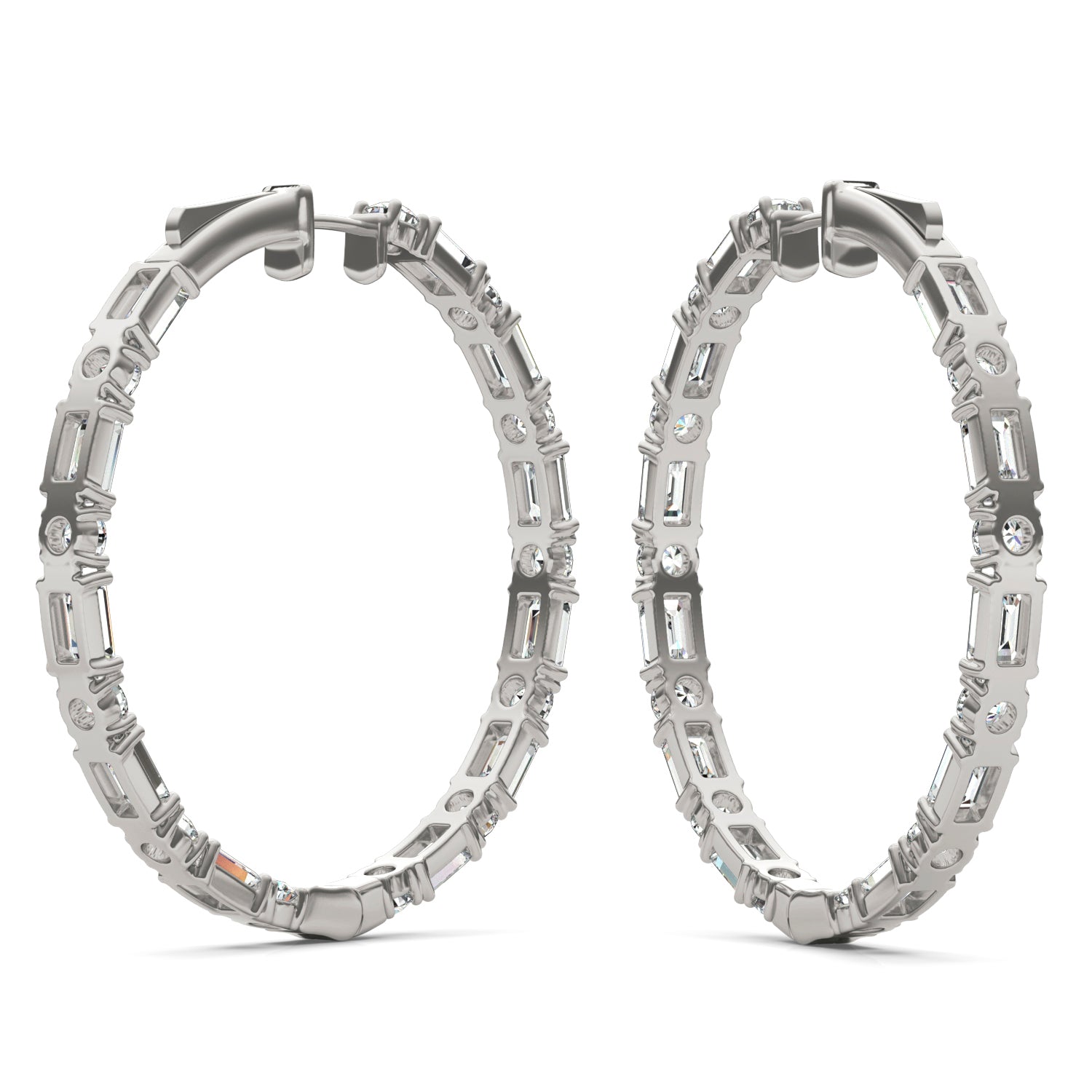 8 5/8 CTW Emerald Caydia® Lab Grown Diamond Couture Alternating Inside Out Hoop Earrings