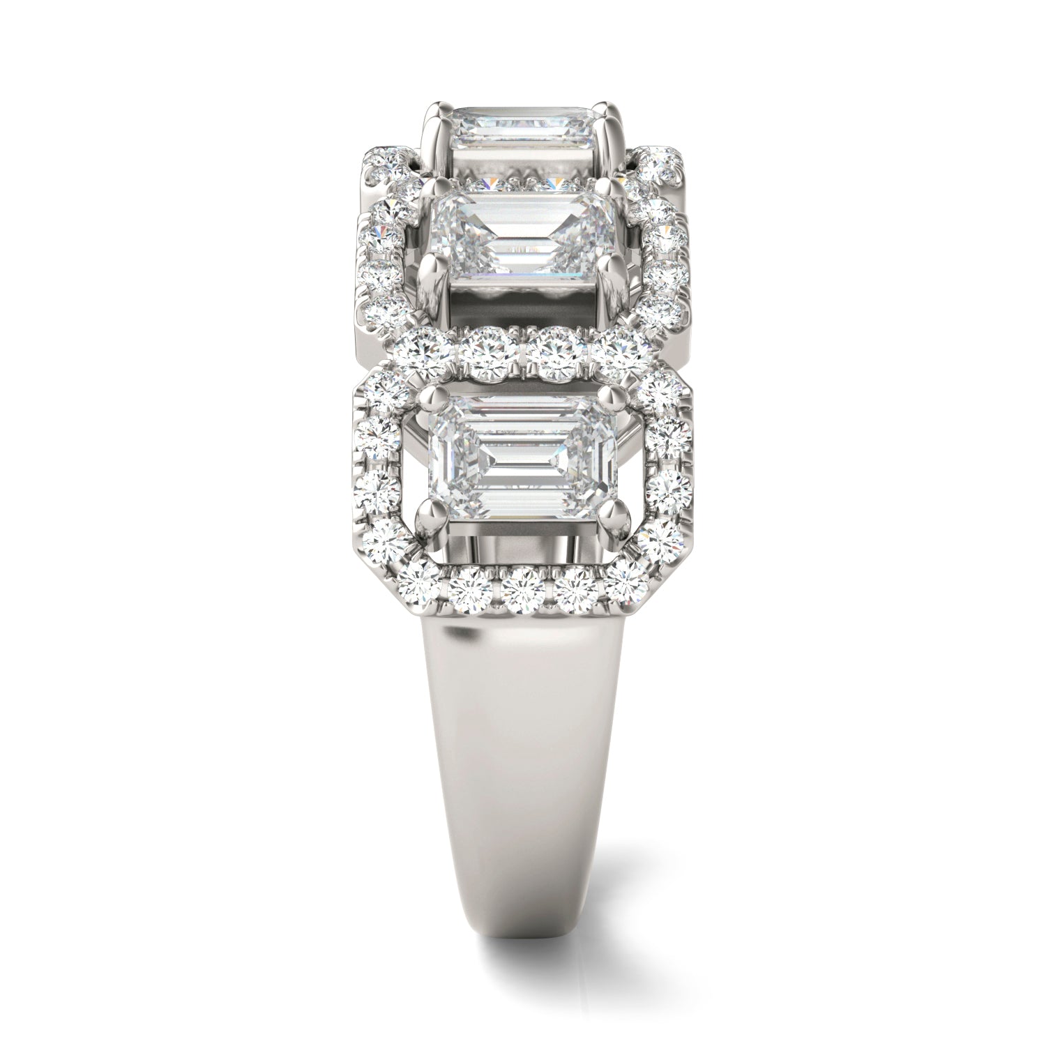 1 3/4 CTW Emerald Caydia® Lab Grown Diamond Halo Ring