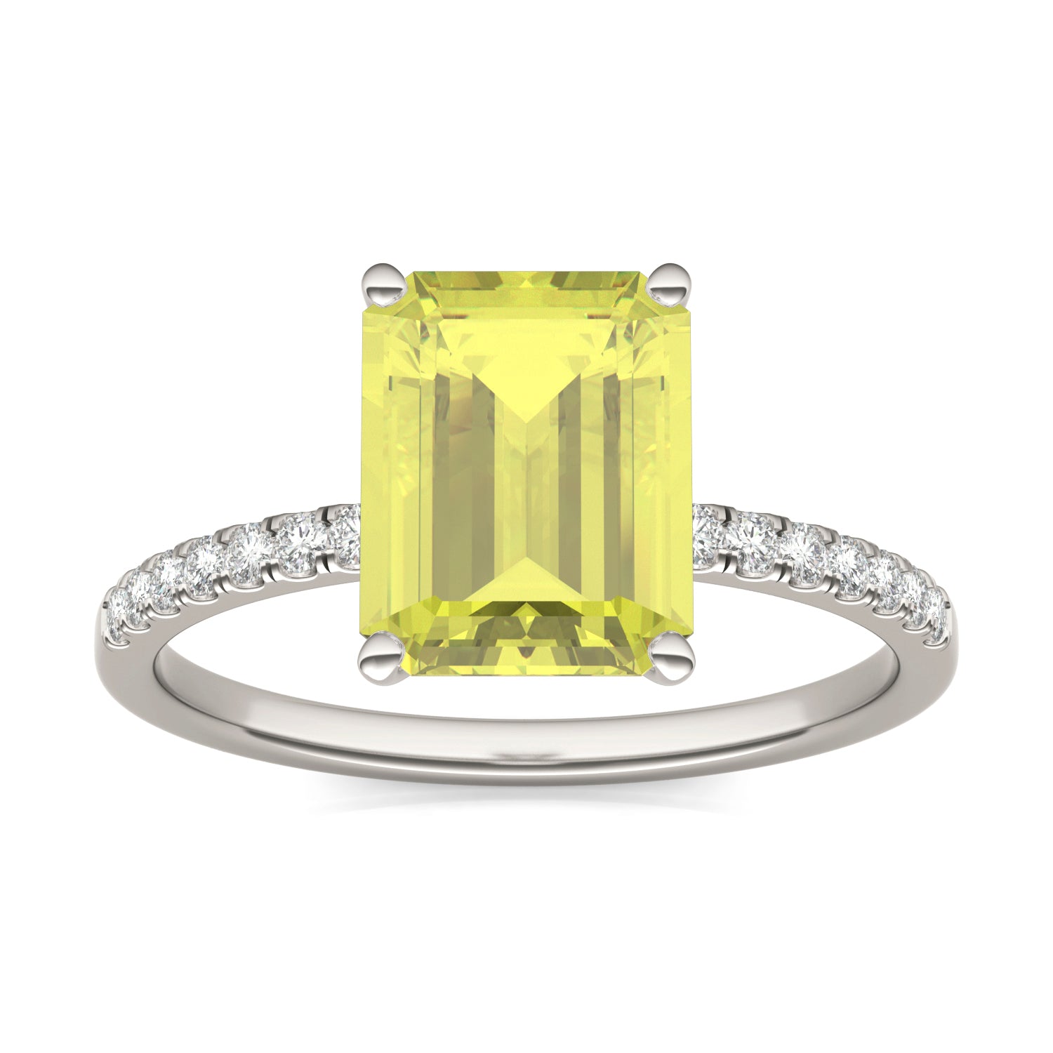 2.73 CTW DEW Emerald Forever One™ Yellow Classic Accented Ring