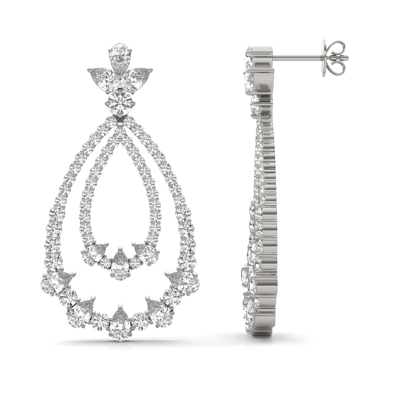 11 1/4 CTW Pear Caydia® Lab Grown Diamond Couture Teardrop Statement Earrings