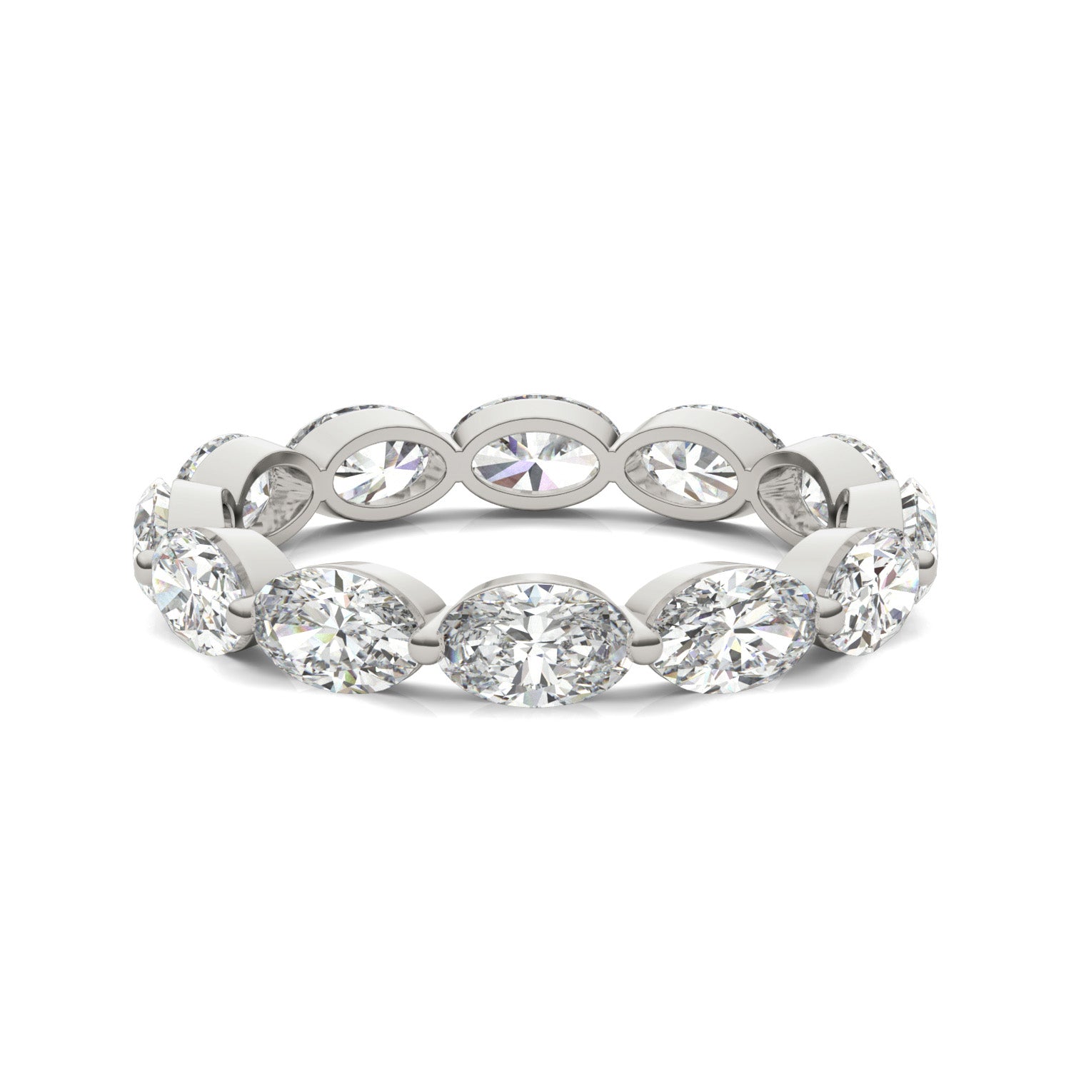 4 CTW Oval Caydia® Lab Grown Diamond Couture East-West Eternity Ring