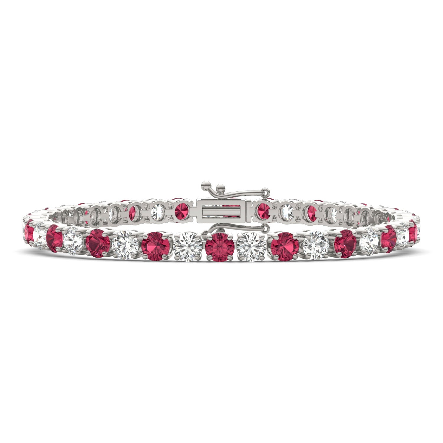 5 1/2 CTW Round Caydia® Lab Grown Diamond Classic Tennis Bracelet featuring Created Ruby